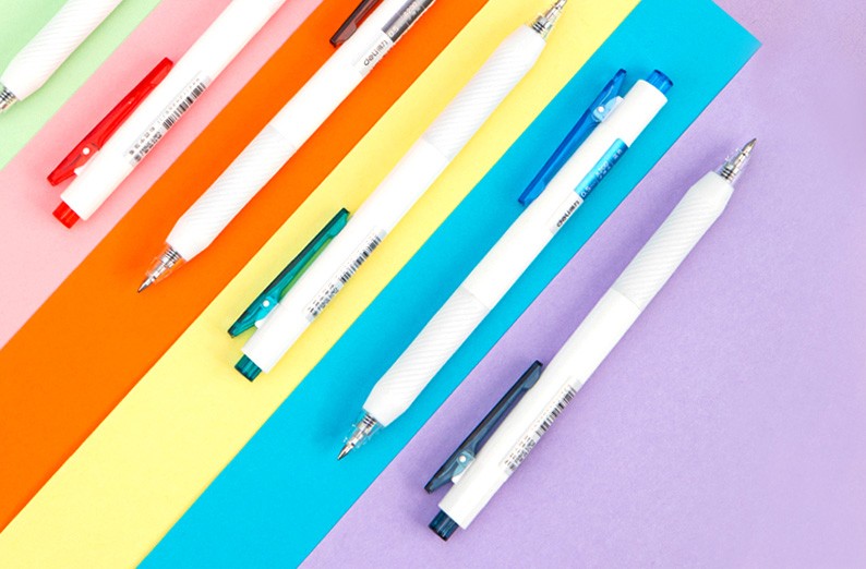 得力(deli) 彩色按动中性笔子弹头0.