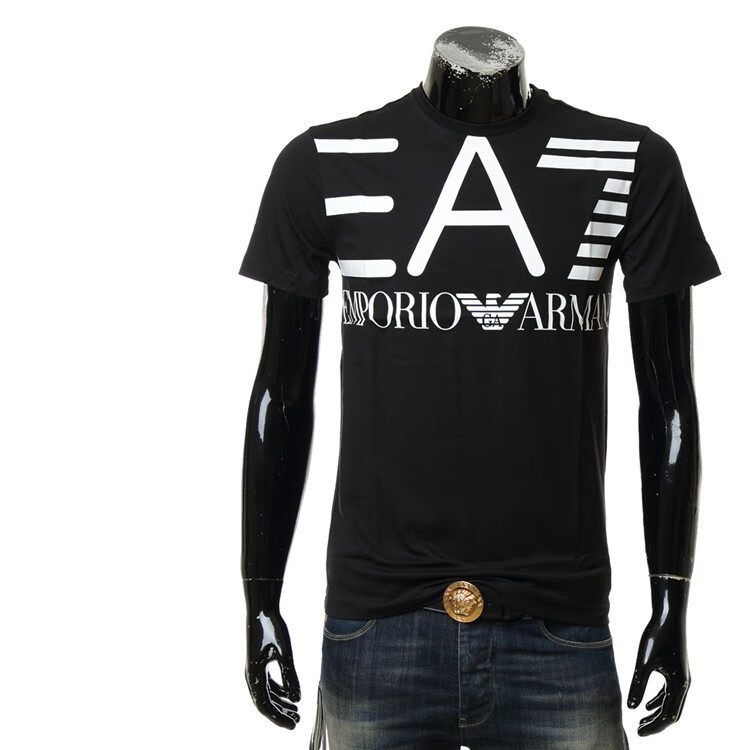 emporioarmaniea7阿玛尼印花半袖上衣男士纯棉短袖圆领t恤6hpt06pj02z