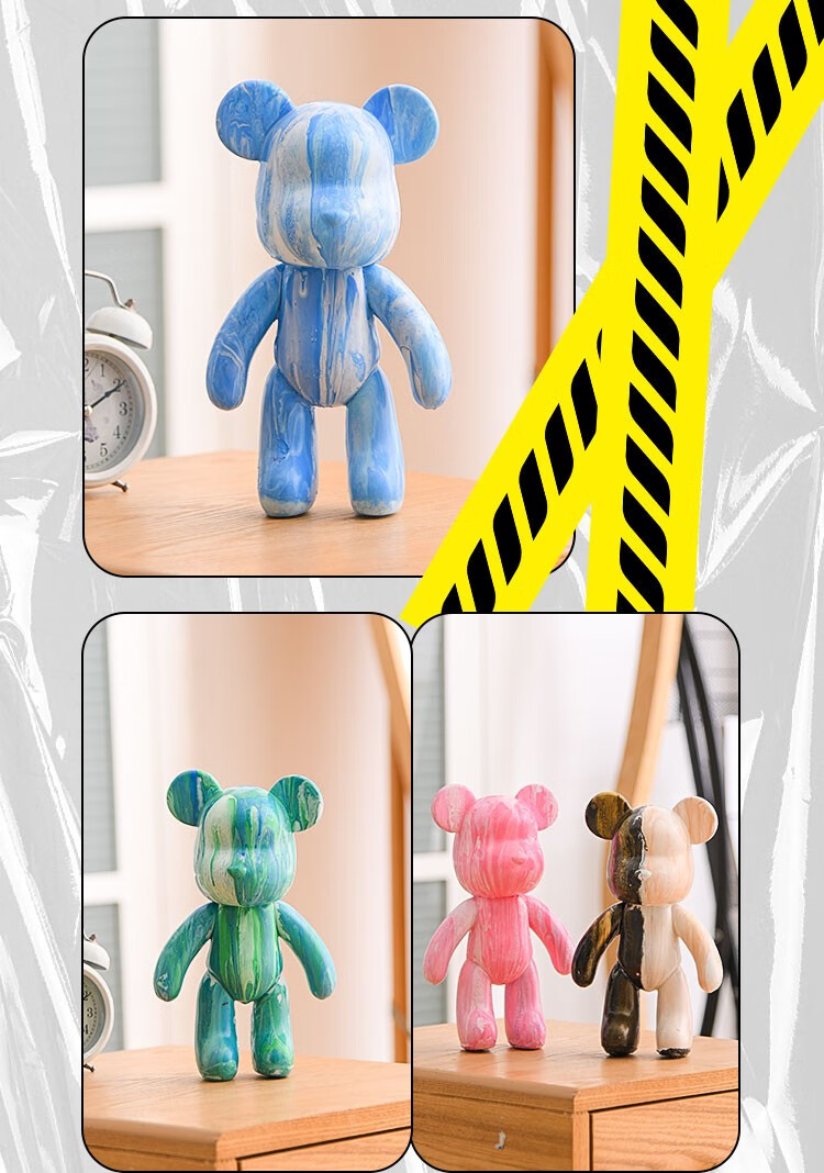 queenjoy流体熊diy手工制作礼物抖音网红暴力熊白坯材料自制材料包