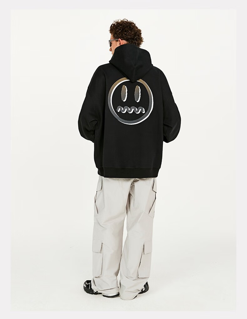 beaster 小恶魔鬼脸潮牌秋季重磅卫衣字母印花时尚情侣帽衫秋 黑色 xl