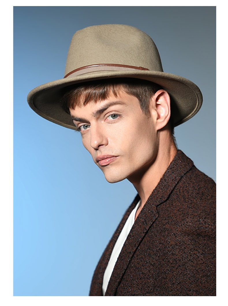 惜袖品牌轻奢羊毛大礼帽男英伦绅士爵士帽2022新款大头围毡帽时尚男士