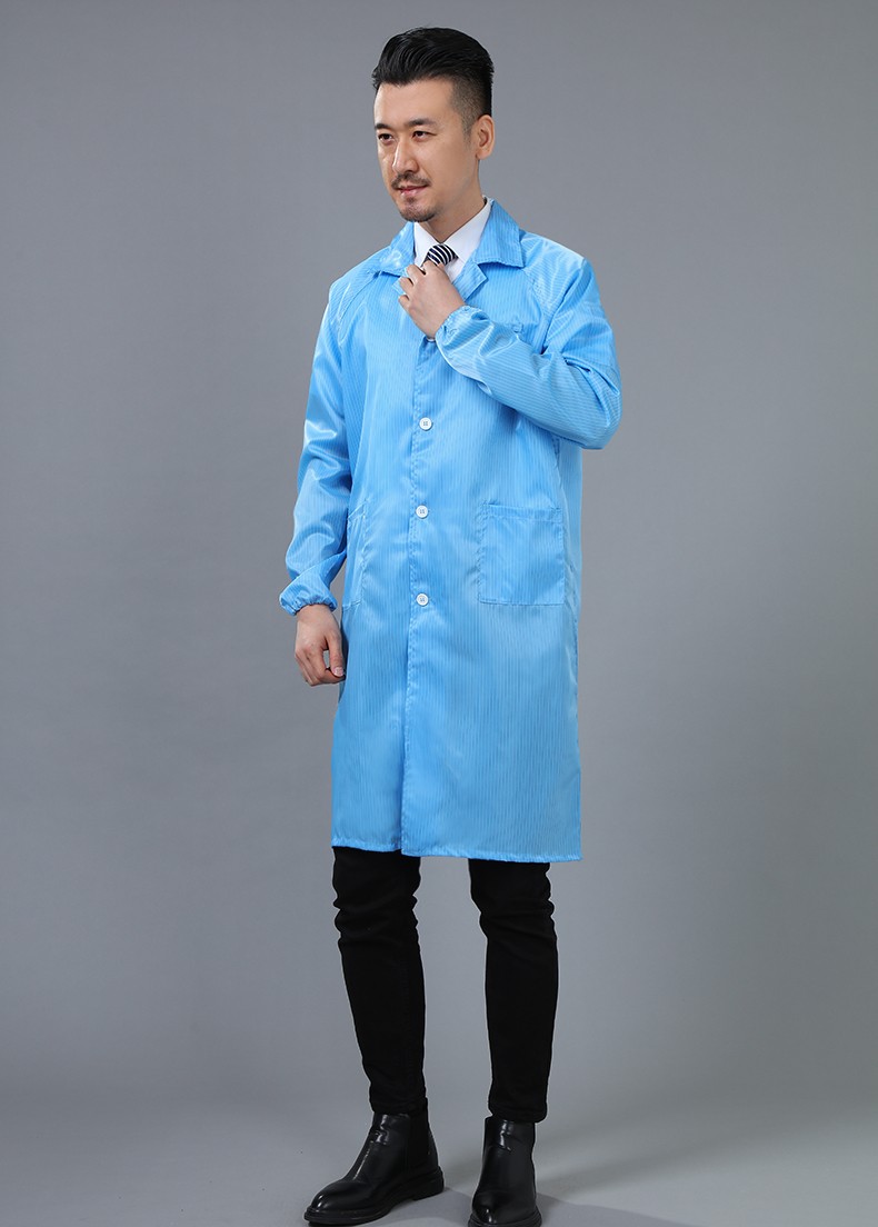 佳瑞捷静电衣无尘服大褂 电子厂工作服男女长款车间工装大褂 蓝色 s