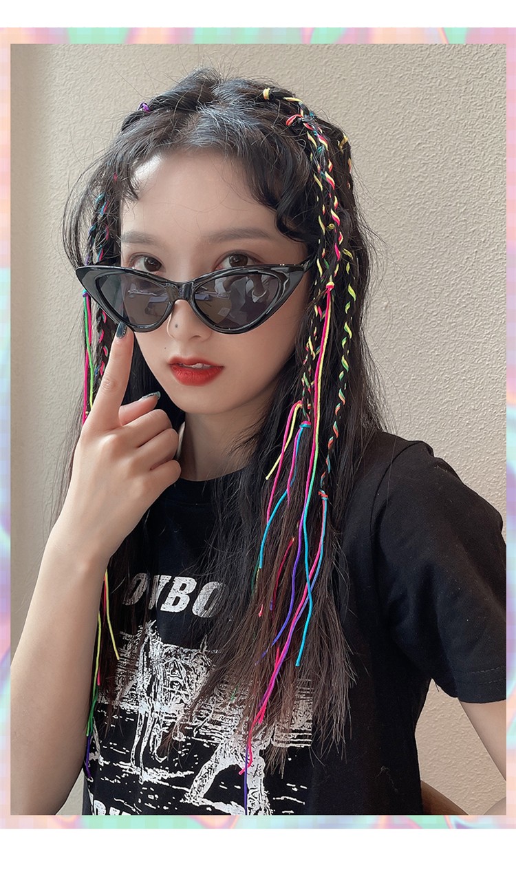 伊莉洛编发彩绳脏脏辫头绳七彩色编发渐变辫子民族风彩色脏脏发绳辫