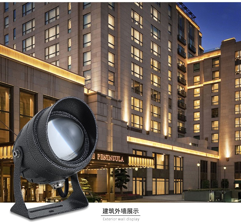 led户外一束光聚光壁灯防水远程光束灯投光灯窄光洗墙灯柱子射灯 工程