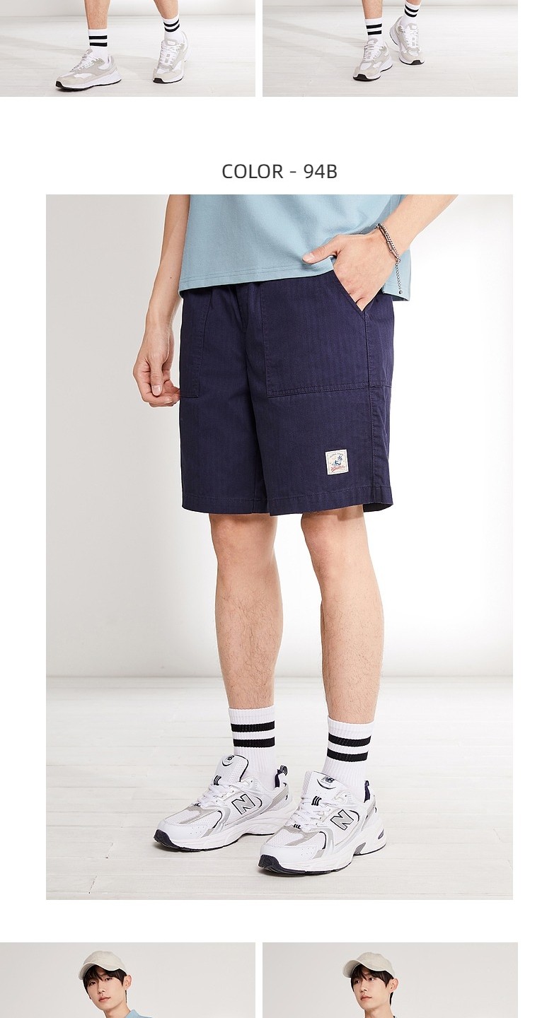 班尼路夏季新款工装短裤男棉质宽松外穿五分裤潮流印花ins中裤青年