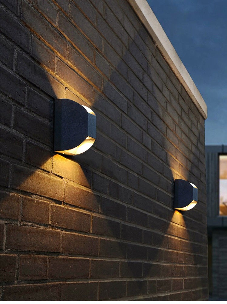 led户外双头壁灯上下射灯室外防水庭院过道阳台超亮门口外墙壁灯双头