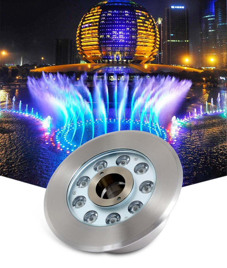 丽朵灯饰 led水底灯不锈钢喷泉灯庭院泳池水池灯水下灯七彩鱼池射灯
