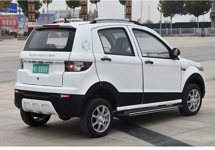 prettyplay新款铁壳电动四轮车成人新能源汽车油电两用轿车家用全封闭