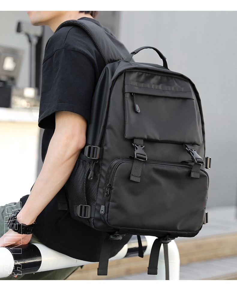 卡菲伦轻奢品牌男士双肩包牛津纺轻便背包男大容量休闲旅行包男女通用