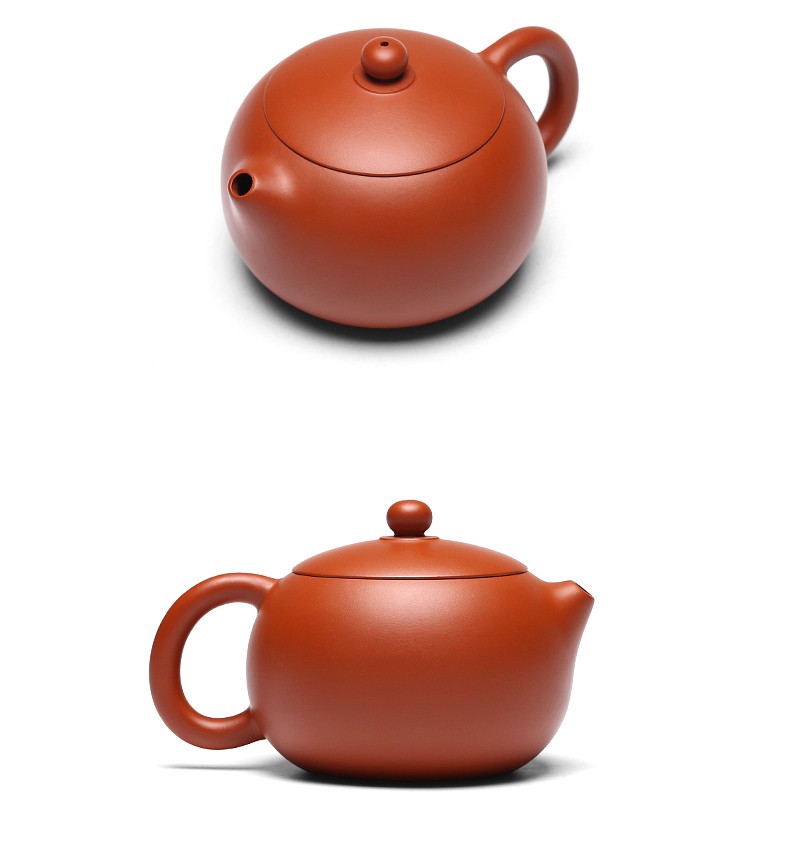 谷鹿 正宗原矿朱泥西施紫砂壶小容量纯手工茶壶茶具家用泡茶壶 一壶六