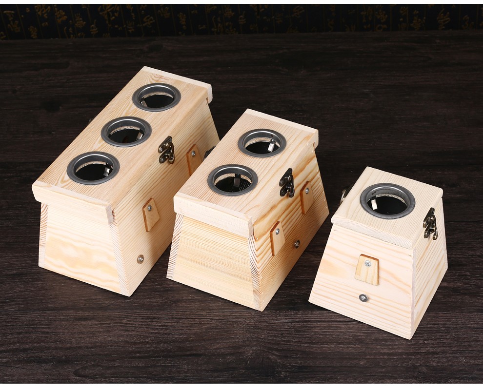 艾尚灸雷火单双三四六实木艾灸盒木制家用仪便携式艾条悬灸随身灸木盒