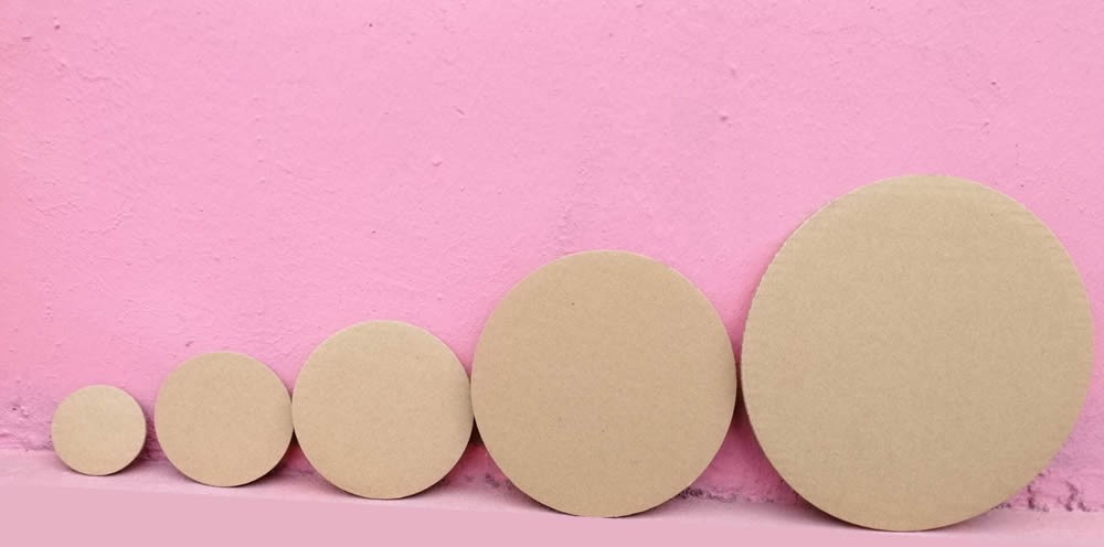 谷乐品圆形硬纸板手工纸片学校手工diy道具美术绘画包装材料3/5层