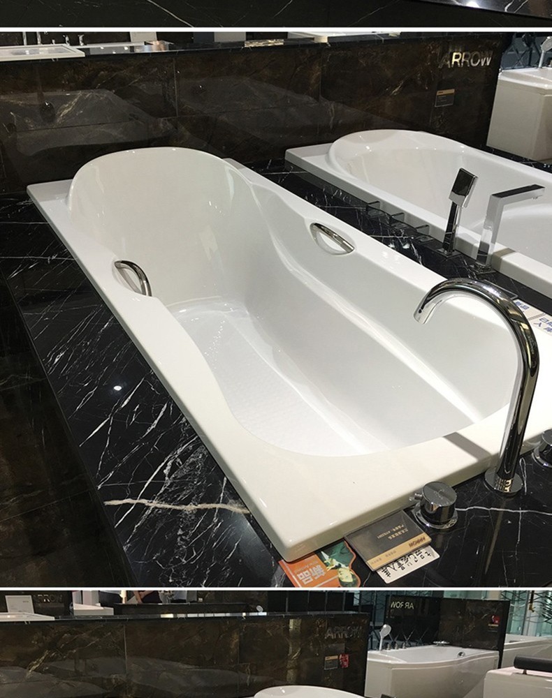 科勒京 浴缸家用嵌入式浴缸 高端升级款带扶手防滑亚克力小户型泡澡