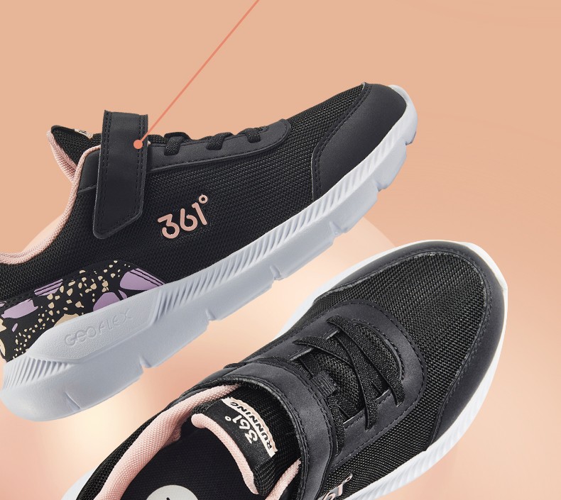 361童鞋儿童运动鞋女童运动跑步鞋2021秋季新款透气中大童鞋子碳黑33