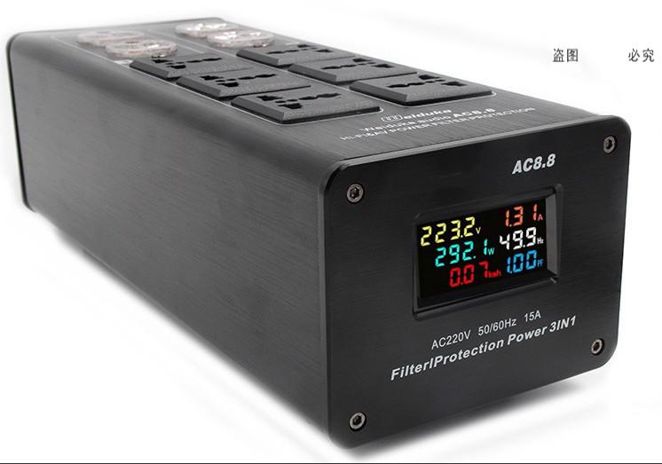 ac88音响电源滤波器净化器防雷排插音响插座电源定制标准黑色款