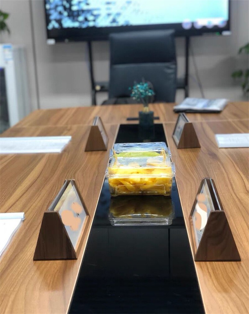 鸣尚 三角台卡木质座位牌会议桌牌席卡桌卡双面亚克力