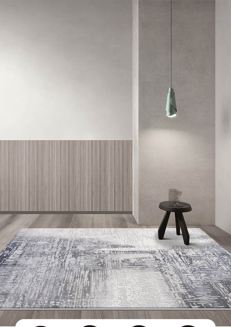 简蓓地毯客厅轻奢高级现代简约客厅地毯卧室长条蓝灰色家用茶几地毯