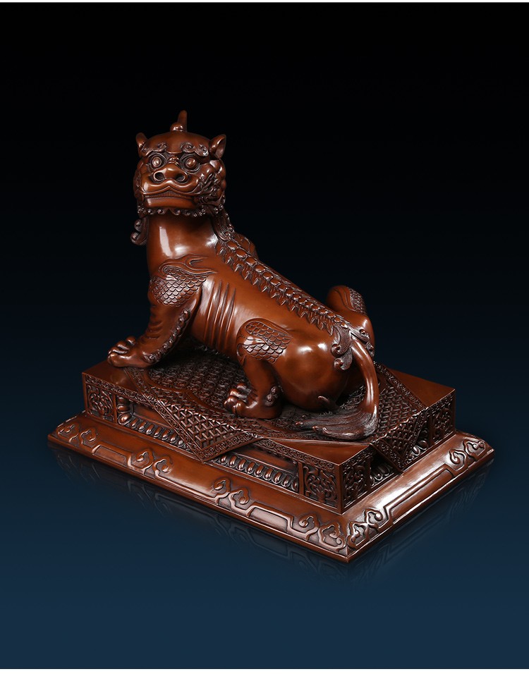 名态 纯铜紫铜谛听摆件地藏王菩萨坐骑瑞兽办公室家居客厅招财风水