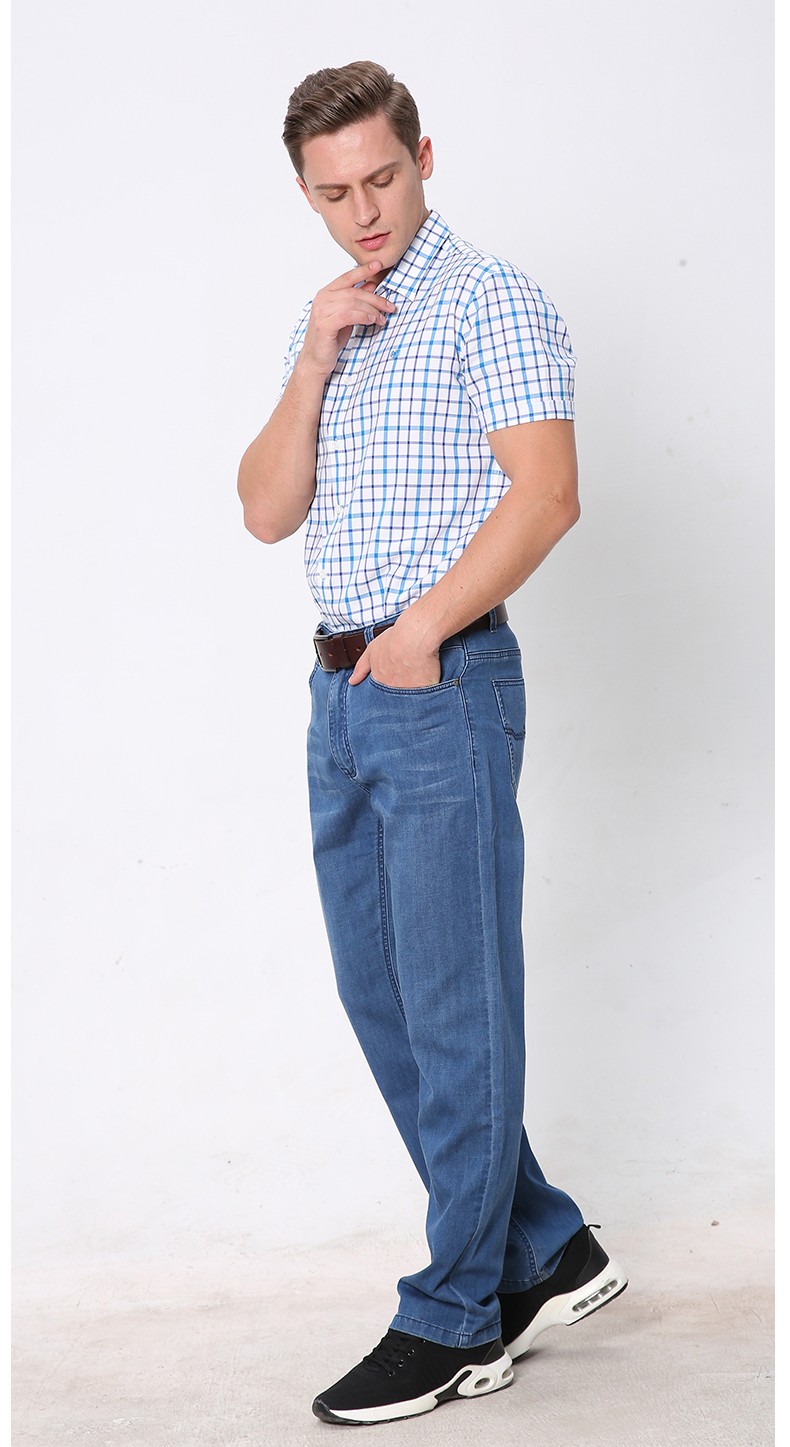 威鹏新疆棉直筒牛仔裤男中腰合体夏季薄款天丝面料柔软舒适862021裤长