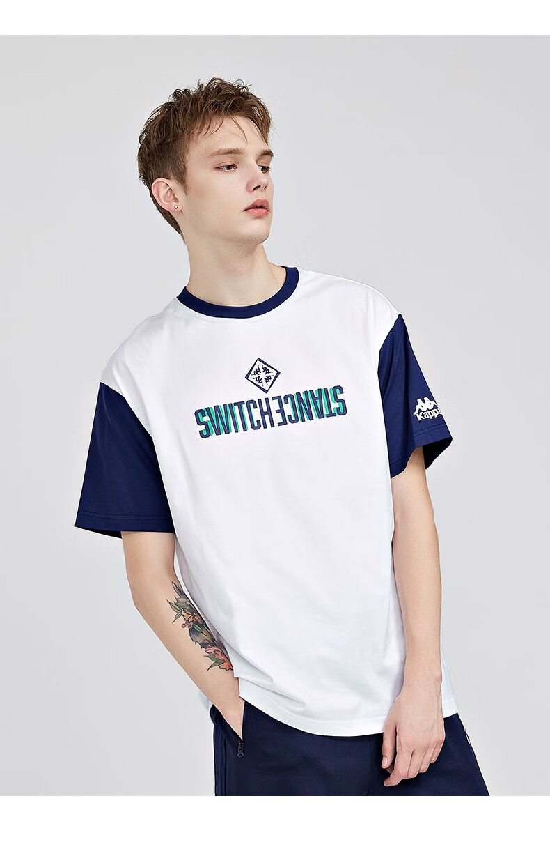 kappa卡帕短袖男运动t恤休闲假两件半袖夏季k0b52td80莹草绿3106l