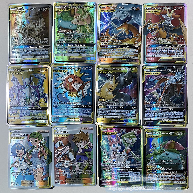 精灵宝可梦卡片60张英文版神奇宝贝卡mega超进化gxtagteam闪卡vmax