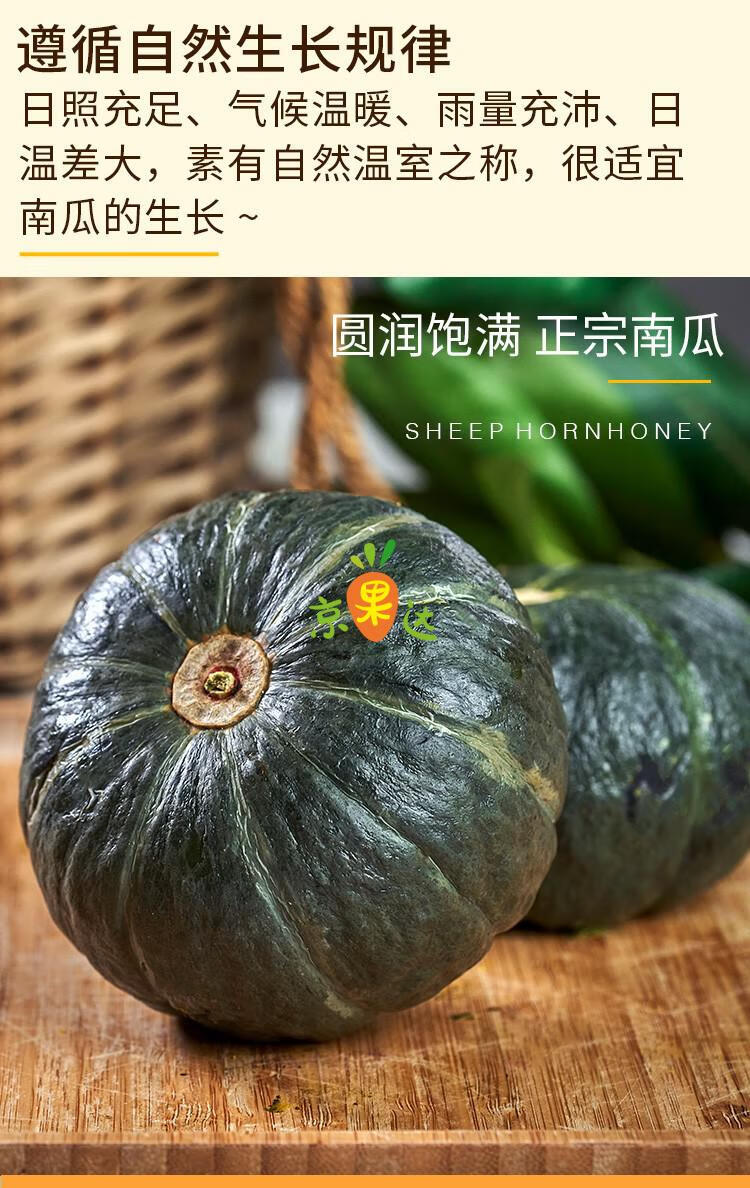 贝贝南瓜板栗味贝贝小南瓜新鲜蔬菜日本老瓜正宗粉糯南瓜 整箱5个装