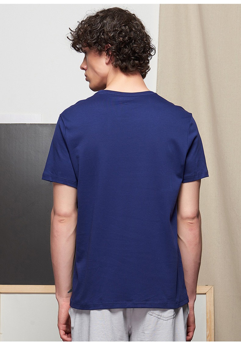 ellehomme男士t恤柔软舒适简约短袖深海蓝m