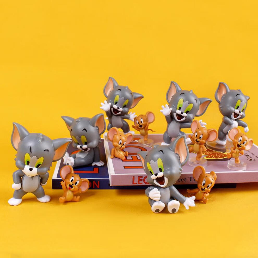 猫和老鼠手办我爱芝士盲盒可爱桌面摆件车载汤姆杰瑞鼠4-8cm关注店铺