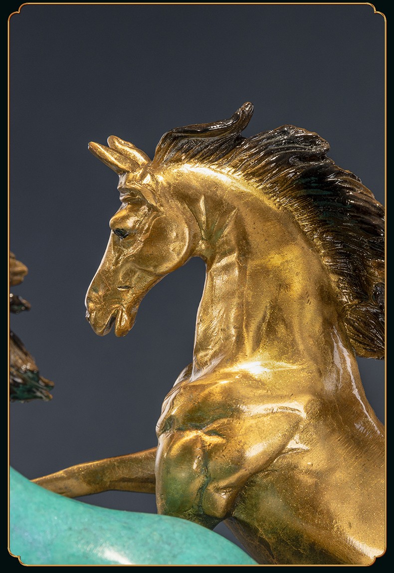 明班纯铜八骏马摆件家居万马奔腾高档轻奢公司老板办公