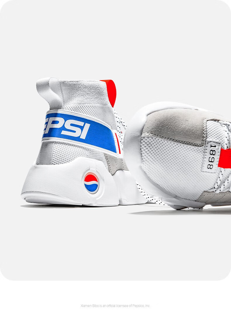 pepsi百事休闲鞋2021夏季新款飞织网面透气运动鞋子男潮流厚底老爹鞋