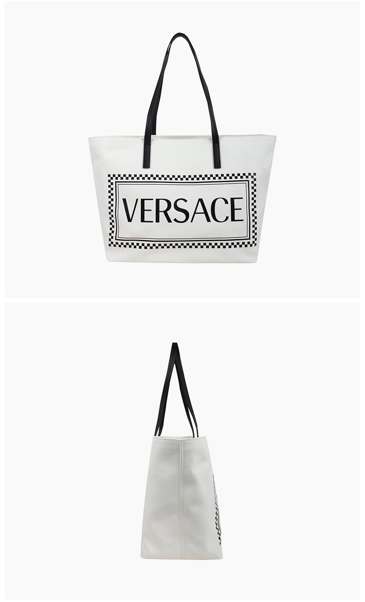 范思哲versace女士经典图案手提包白色dbfg780d2clvdbn