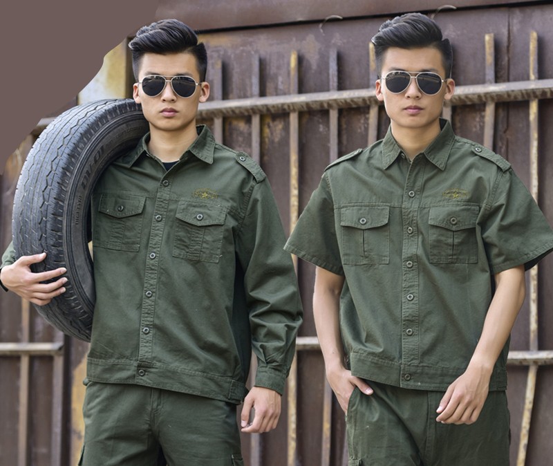 珺赢(pfat stetn)建筑工地工作服套装男夏薄款纯棉男士农民工干活穿的