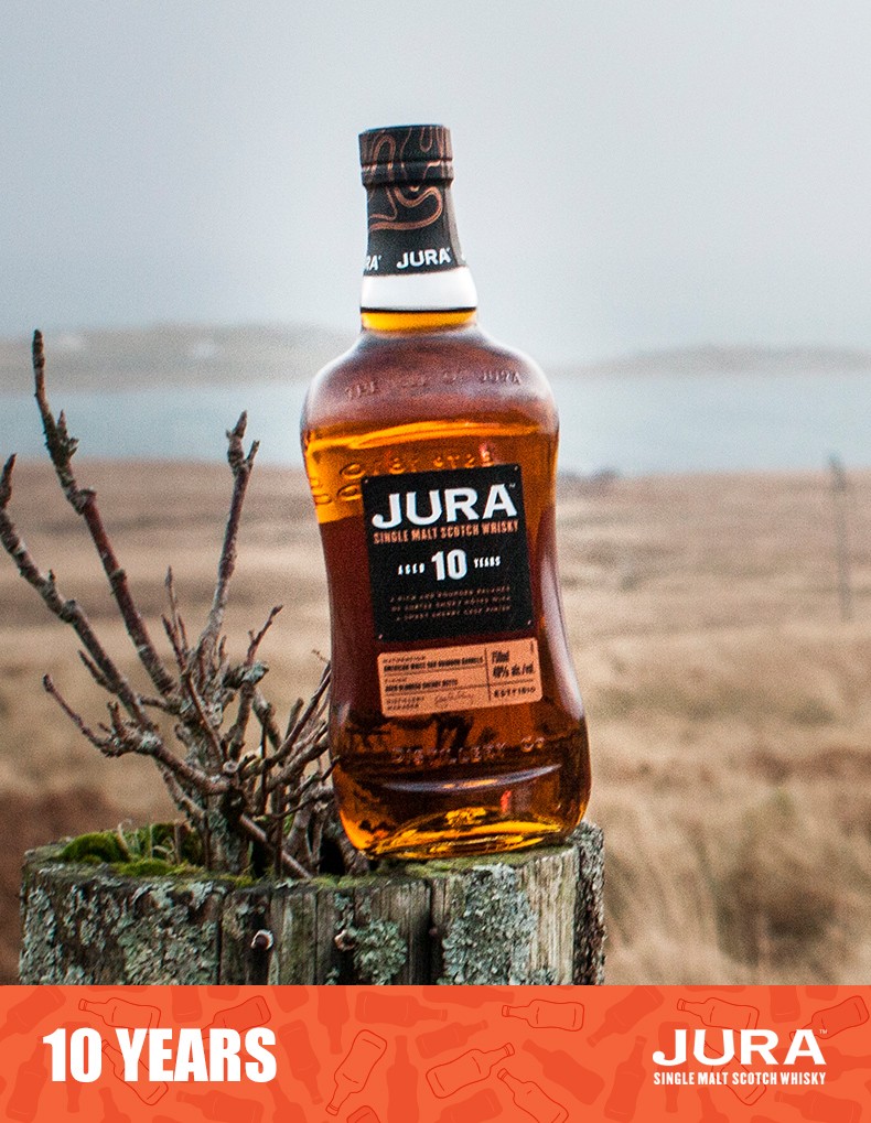 吉拉jura进口洋酒苏格兰单一麦芽威士忌700ml吉拉10年