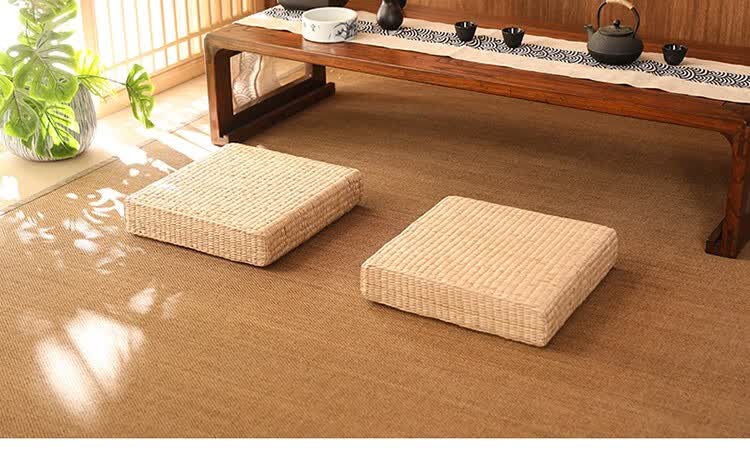 打坐垫家用椅垫增高方形加厚 蒲草原色(厚10cm) 40x40cm【图片 价格