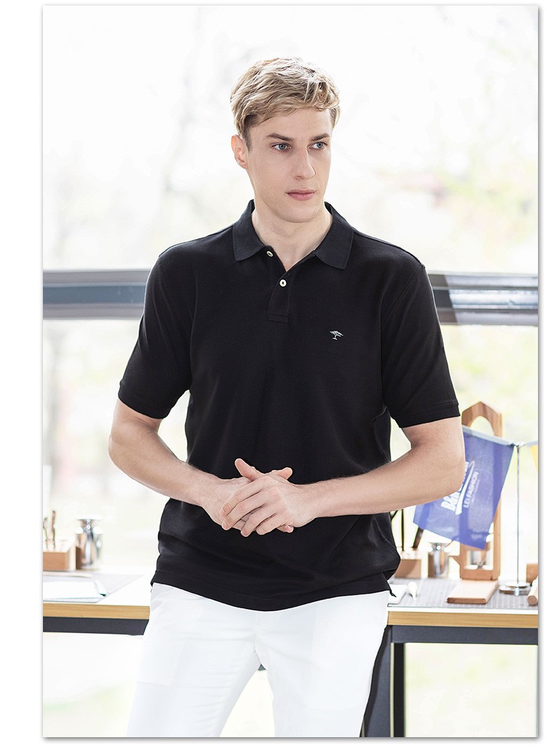 fynchhatton德国树进口休闲宽松纯棉短袖polo衫男中青年翻领商务午夜
