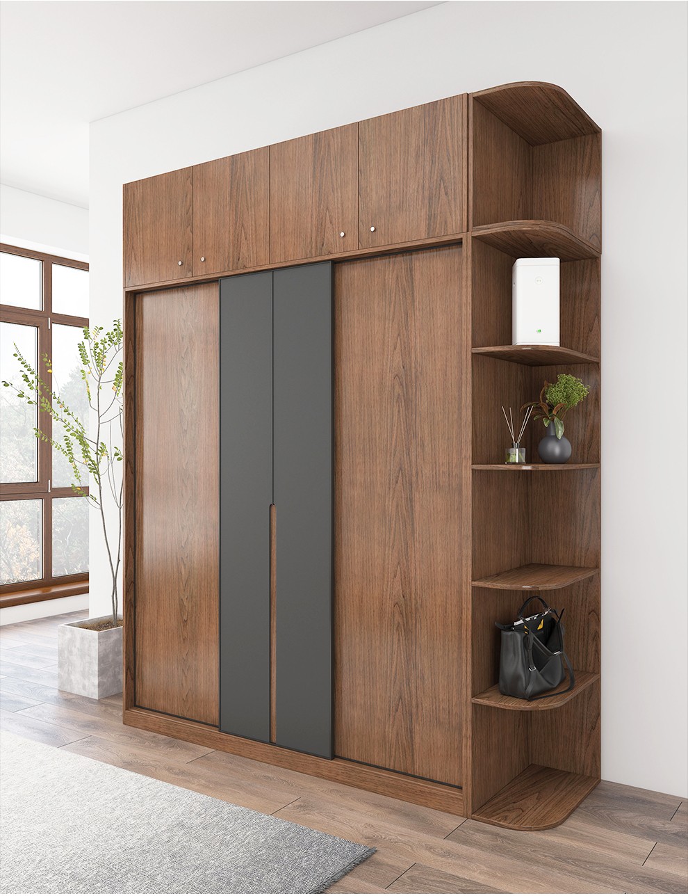 【咨询抢红包】慕尼思丹 衣柜 木纹衣柜 推拉门衣柜 整体大衣橱 卧室