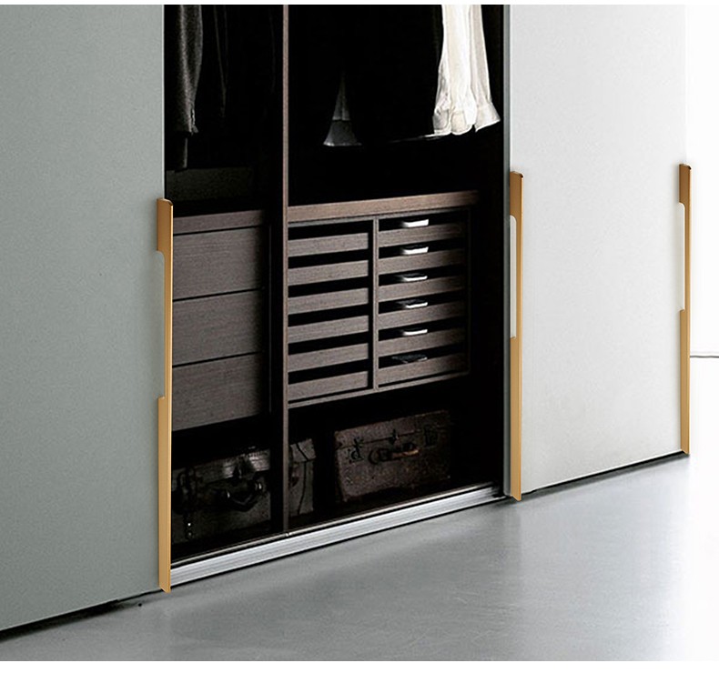 puleida加长拉手衣柜门一米长拉手橱柜抽屉把手黑色现代简约门把手