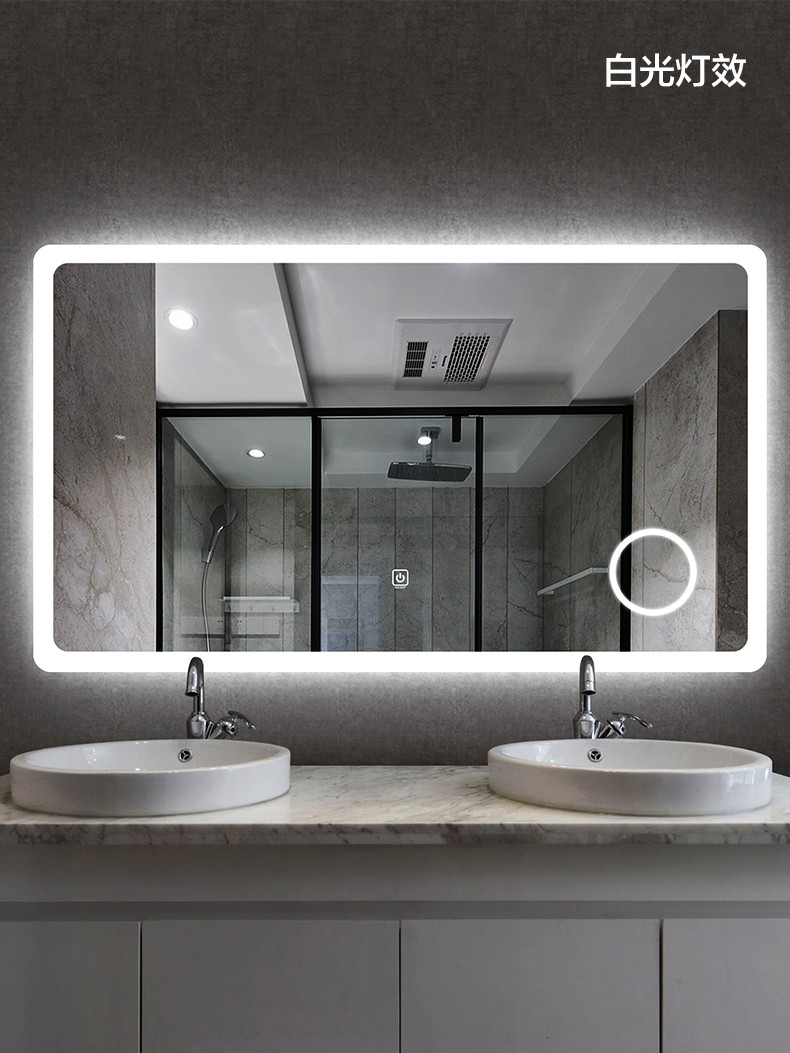 伯仑led灯镜魔镜浴室镜卫生间洗手间浴室壁挂带灯光镜子卫浴镜暖光无