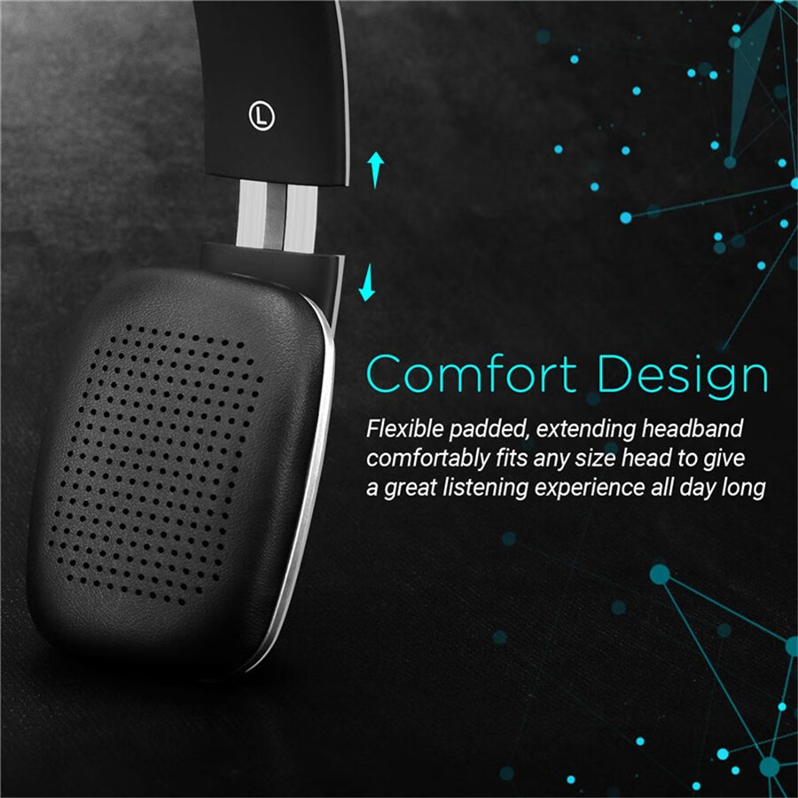 augustep636无线头戴式蓝牙耳机上下班听歌外出旅行携带音乐耳机银色