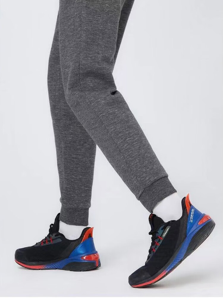 鸿星尔克(erke) 运动裤男秋款透气针织长裤裤子灰色束脚裤休闲百搭