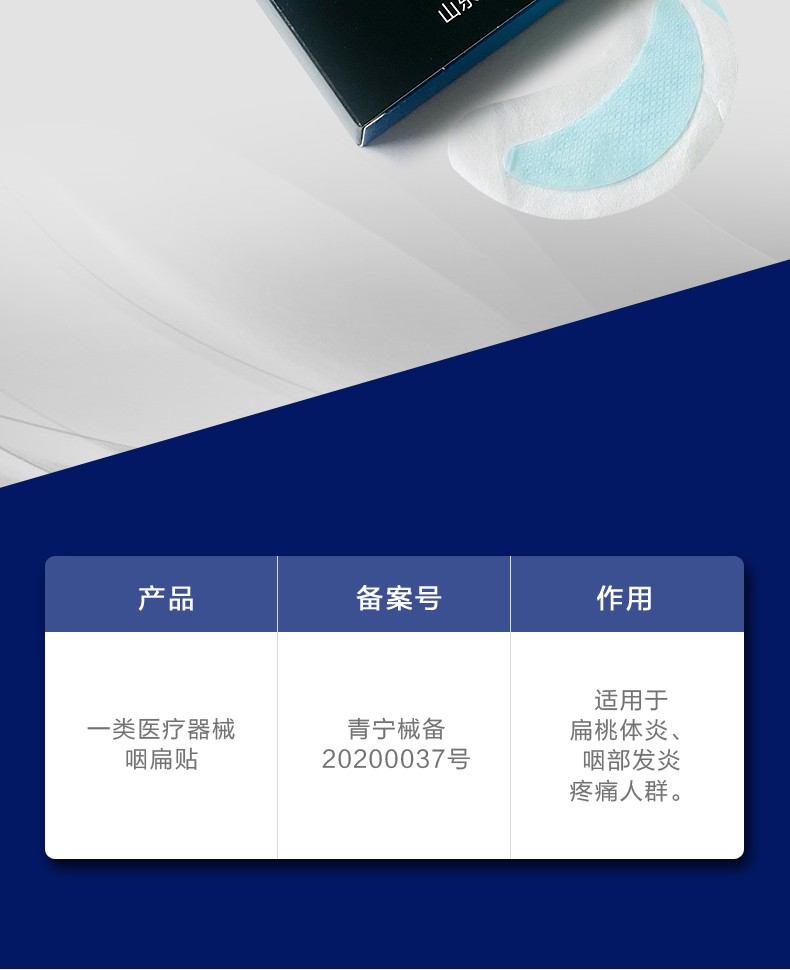 长杰 慢性咽炎贴 咽扁康医用冷敷贴咽喉贴儿童扁桃体发炎肥大贴肿痛咽