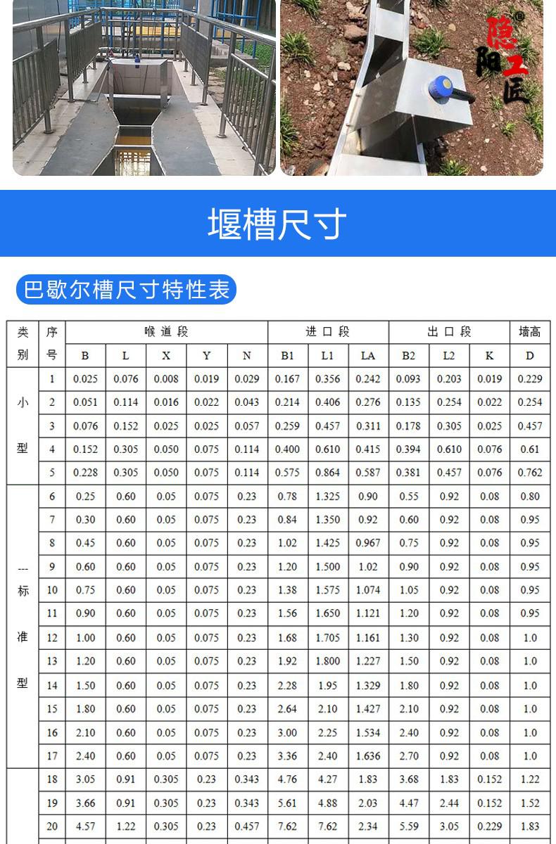 超声波明渠流量计巴歇尔槽巴氏槽三角堰矩形堰农田灌溉排污流量计