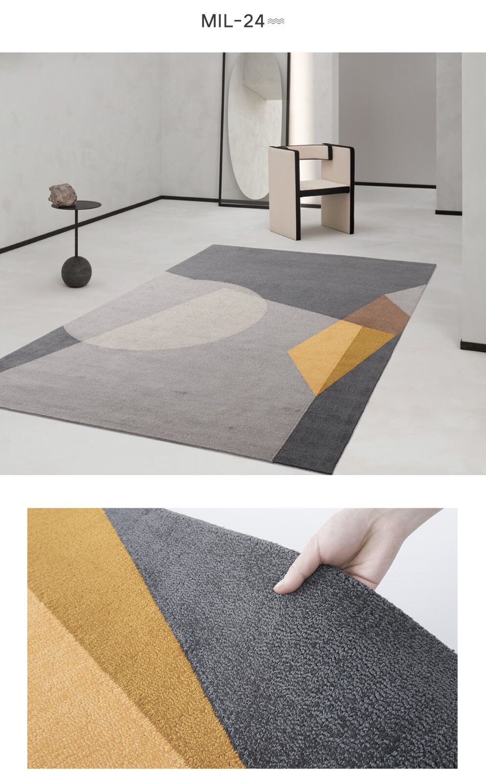 佐弗迪新西兰羊毛手工地毯客厅现代简约风沙发毯茶几垫高档轻奢卧室床