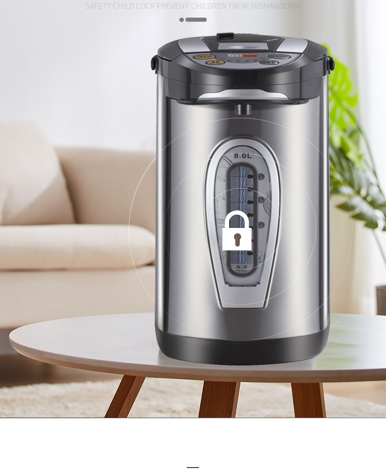 阿帕其ahp-8001电热水瓶8l保温一体热水壶恒温办公家用饮水机全自动大
