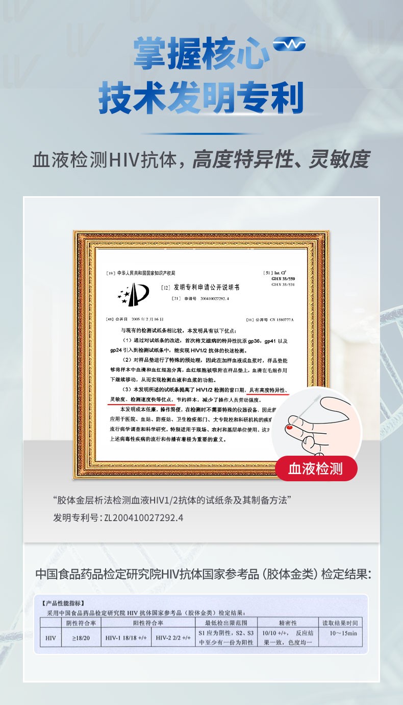 医博汇万孚艾滋病梅毒检测试纸hiv试纸性病传染病快速检测血液唾液