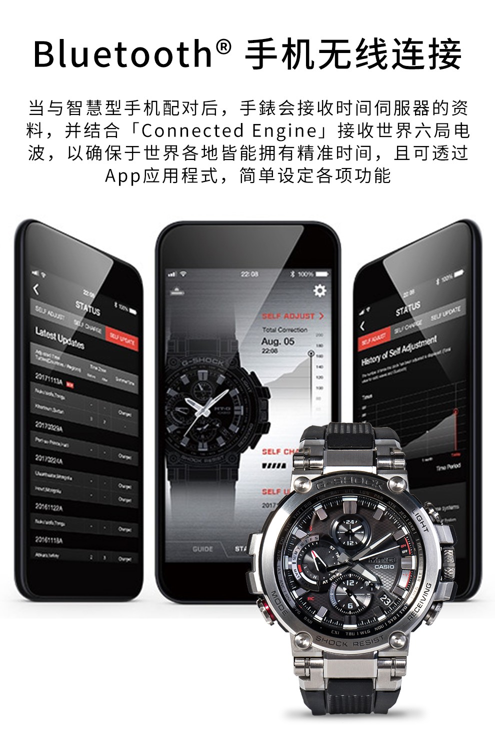 卡西欧手表男钢铁之心gshock光动能蓝牙电波对时多功能男表空霸gwrb