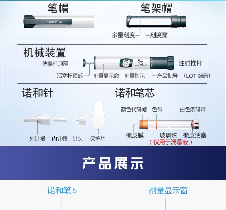 冬30r胰岛素笔式注射器novopen5诺和针头诺和笔52盒甘李针头6mm共14支