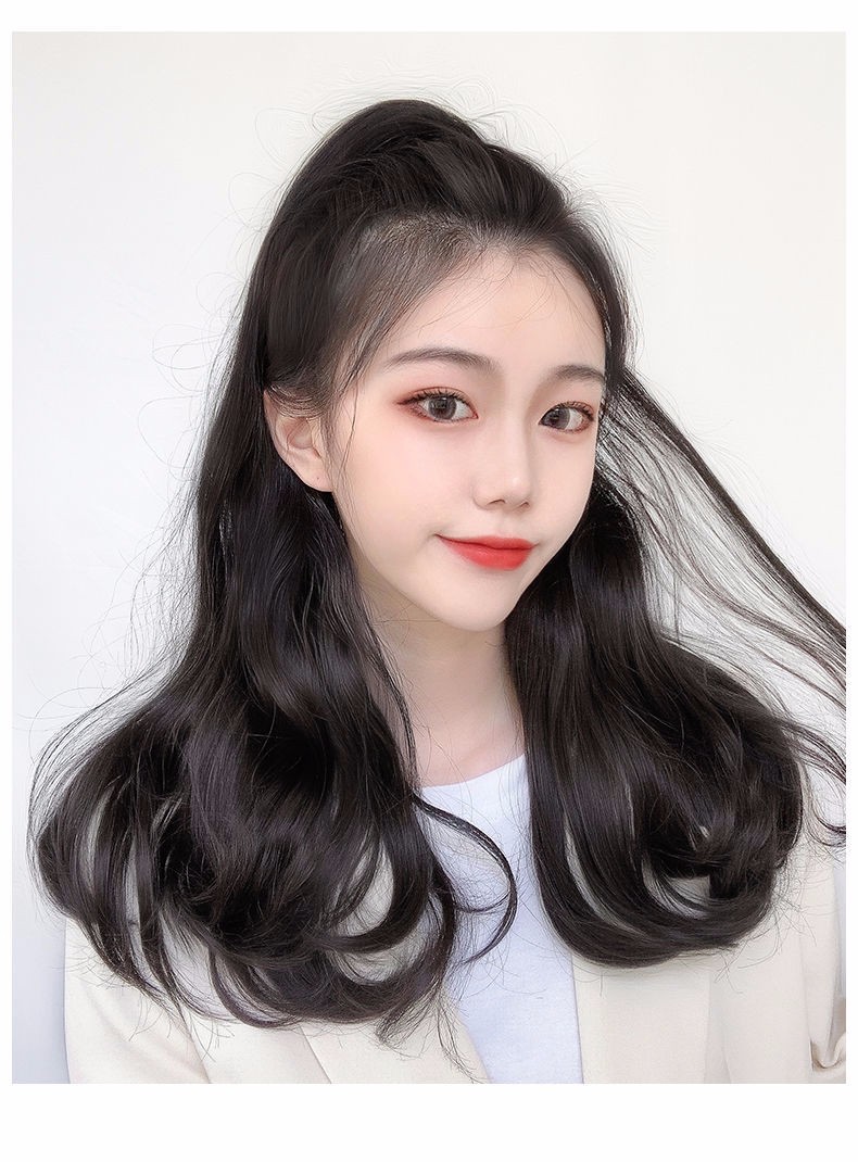长发公主 假发女长发马尾辫自然微卷网红抓夹式大波浪高马尾假发辫子