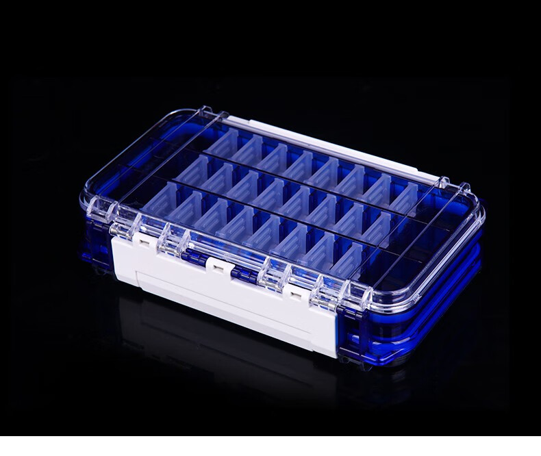 贝图双面多功能路亚盒钓鱼便携假饵盒鱼钩铅头钩防水双层小配件收纳盒