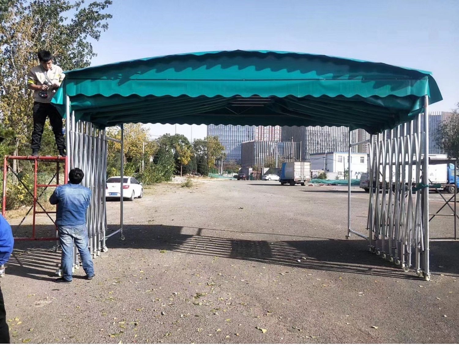 帐篷户外货车仓库推拉棚雨棚雨篷伸缩移动式夜市大排档烧烤汽车遮阳棚